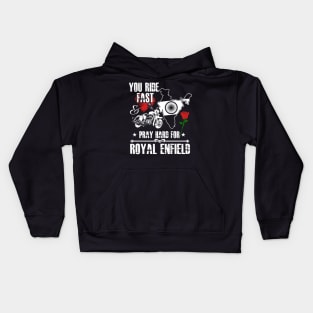 Royal Enfield Motorbike Design Kids Hoodie